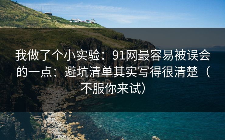 我做了个小实验：91网最容易被误会的一点：避坑清单其实写得很清楚（不服你来试）